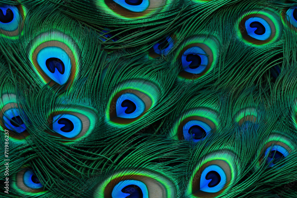 Obraz premium peacock colorful feathers background wall texture pattern seamless wallpaper