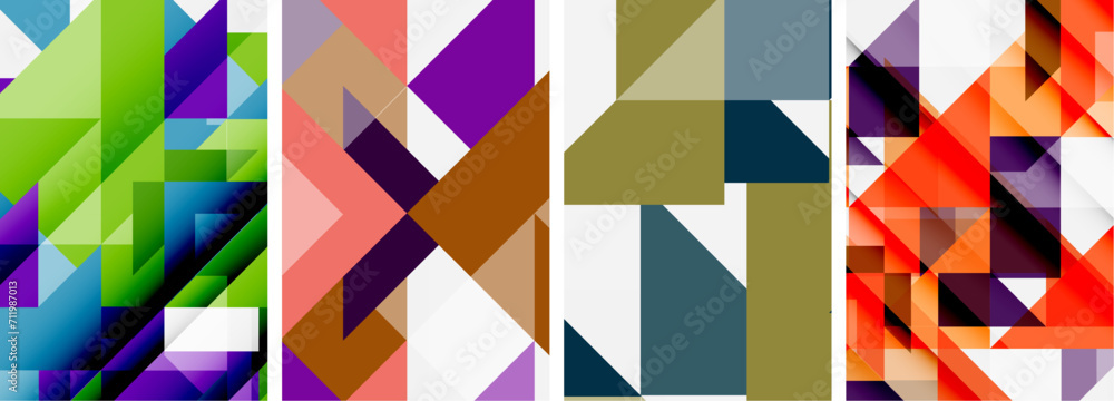 Set of abstract random triangle composition backgrounds. Vector illustration for for wallpaper, business card, cover, poster, banner, brochure, header, website Set of abstract random triangle composition backgrounds. Vector illustration for for wallpaper, business card, cover, poster, banner, brochure, header, website