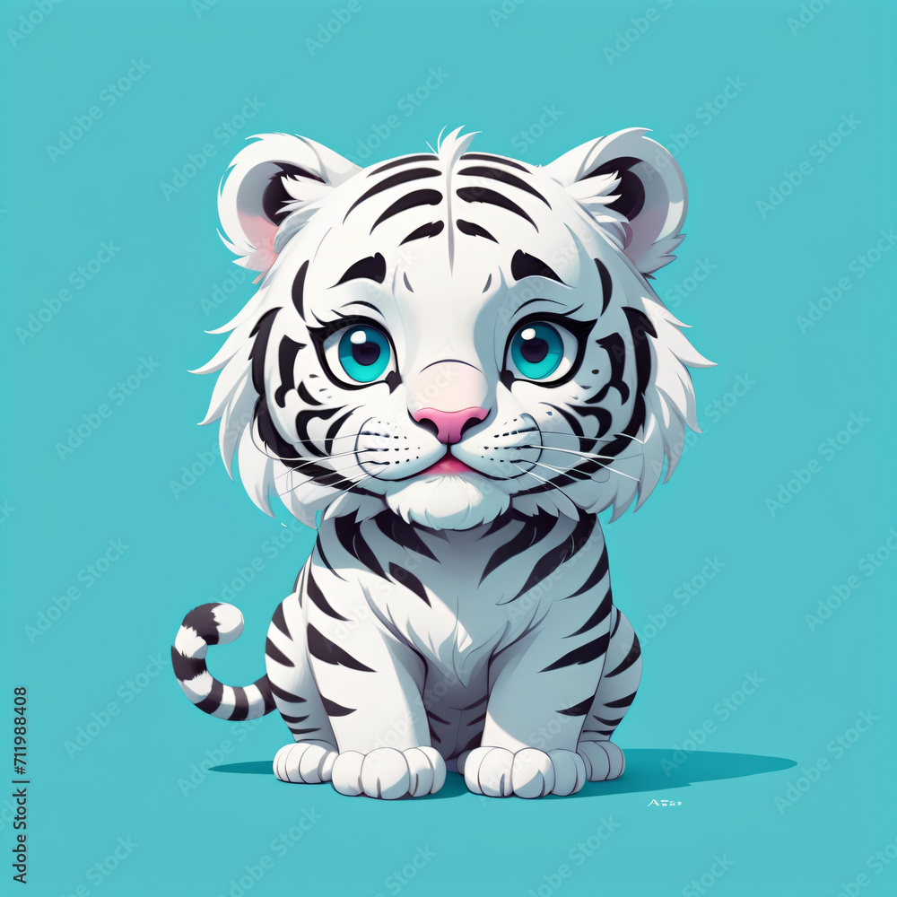 Cartoon baby white tiger #25