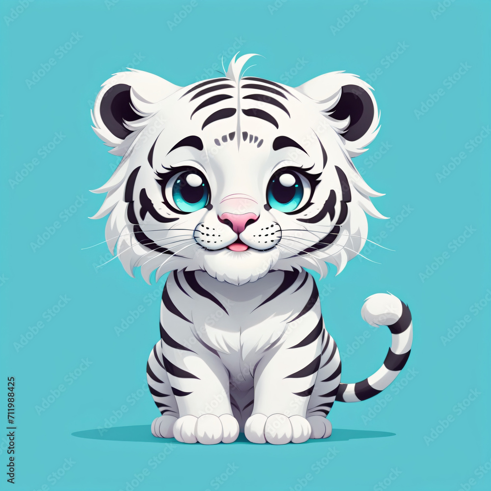 Cartoon baby white tiger #24 Cartoon baby white tiger #24