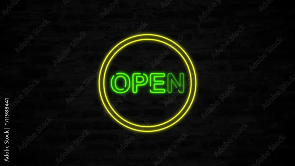 4K Neon Open Sign Animation: Dynamic Light Writing for Eye-Catching ...