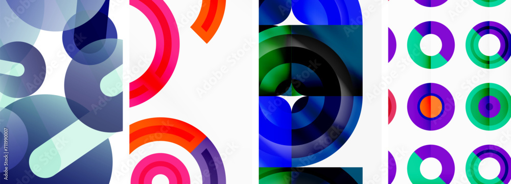 Circles and rings geometric backgrounds. Posters for wallpaper, business card, cover, poster, banner, brochure, header, website Circles and rings geometric backgrounds. Posters for wallpaper, business card, cover, poster, banner, brochure, header, website