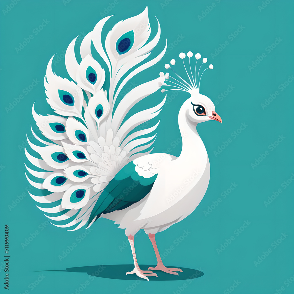 Fototapeta premium white peacock cartoon #5