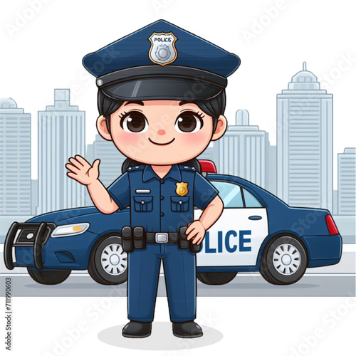 Cartoon of Police that is on Duty