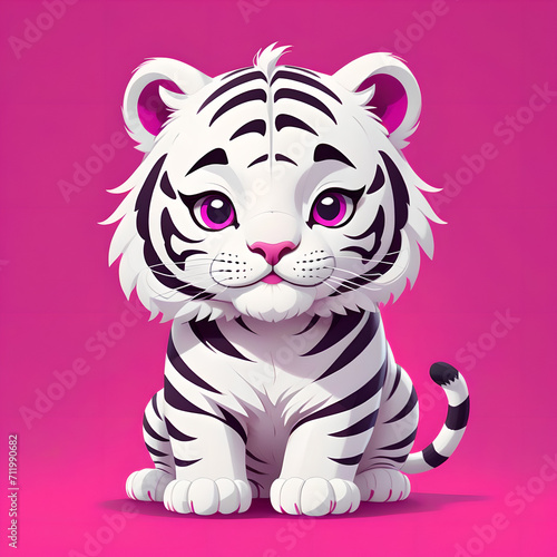 Cartoon baby white tiger  15