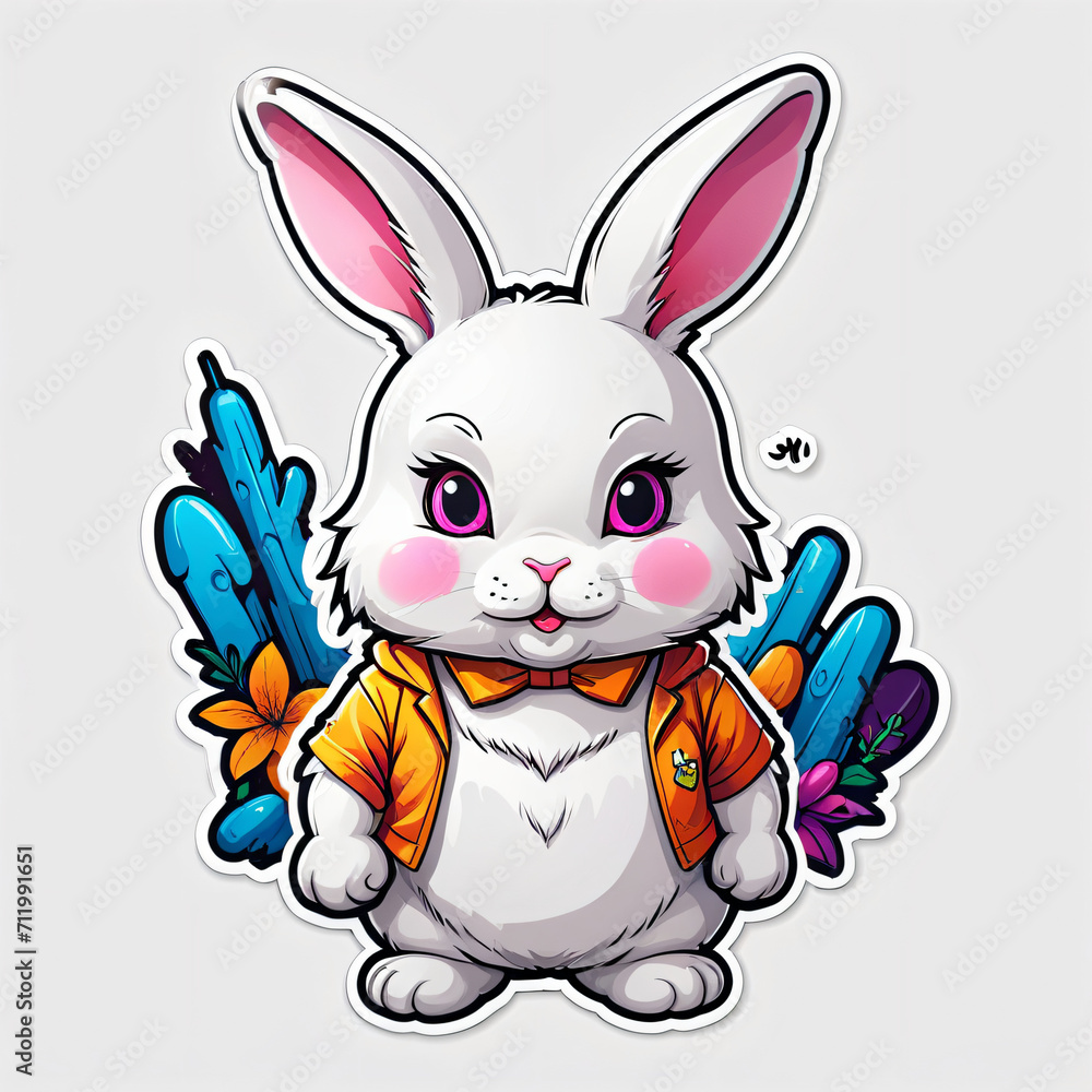 white rabbit sticker white rabbit sticker