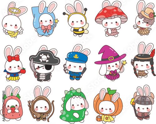 Icon of bunny costume,, can be use for Halloween stickers, christmas stickers, animal stickers, etc.