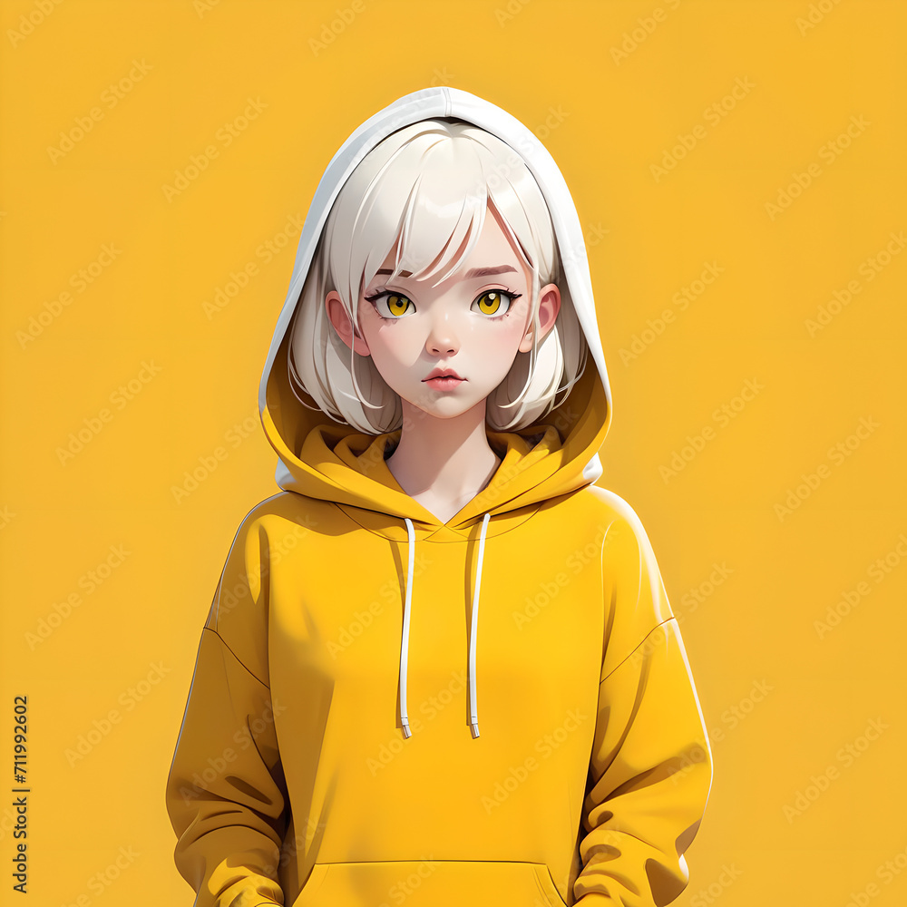 yellow hoodie girl yellow hoodie girl