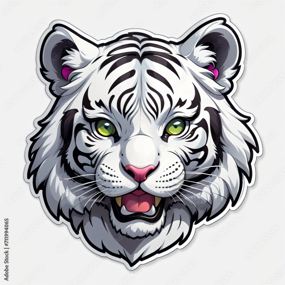Fototapeta premium white tiger sticker #5