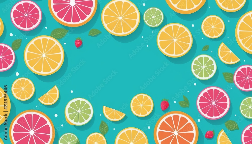 Cute and Fresh Summer Background Illustration Cute and Fresh Summer Background Illustration