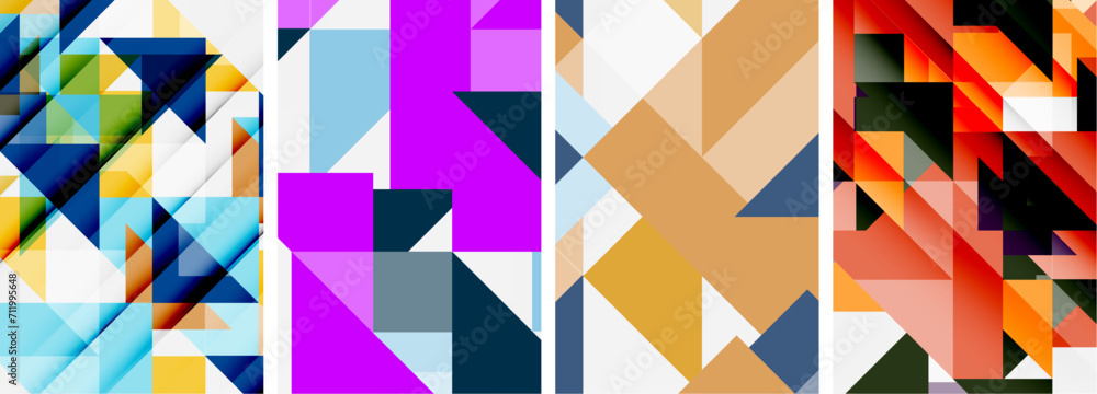 Set of abstract random triangle composition backgrounds. Vector illustration for for wallpaper, business card, cover, poster, banner, brochure, header, website Set of abstract random triangle composition backgrounds. Vector illustration for for wallpaper, business card, cover, poster, banner, brochure, header, website