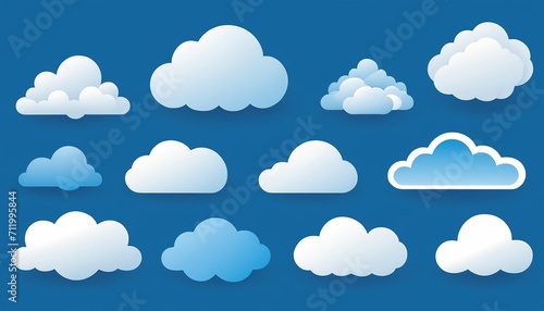 Clouds Illustrator: Vector Design on Blue Background photo