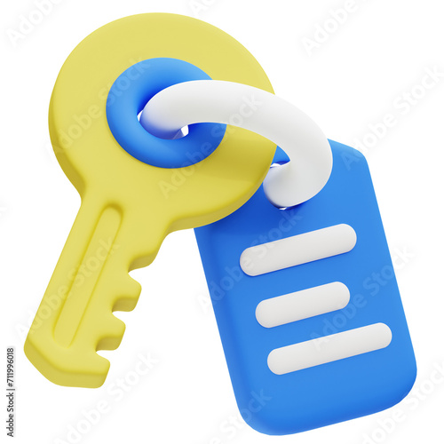 Property Key 3d icon illustration. Great for business, technology, company, websites, apps, education, marketing and promotion. Real Estate 3d graphics.