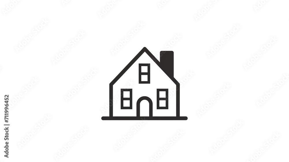 professional logo house in black on a white background.