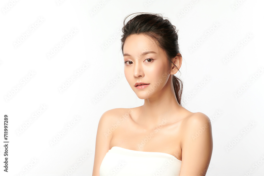 Beautiful young asian woman with clean fresh skin on white background, Face care, Facial treatment, Cosmetology, beauty and spa, Asian women portrait. Beautiful young asian woman with clean fresh skin on white background, Face care, Facial treatment, Cosmetology, beauty and spa, Asian women portrait.