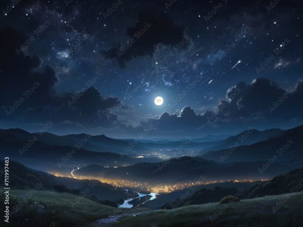 landscape with clouds of city 