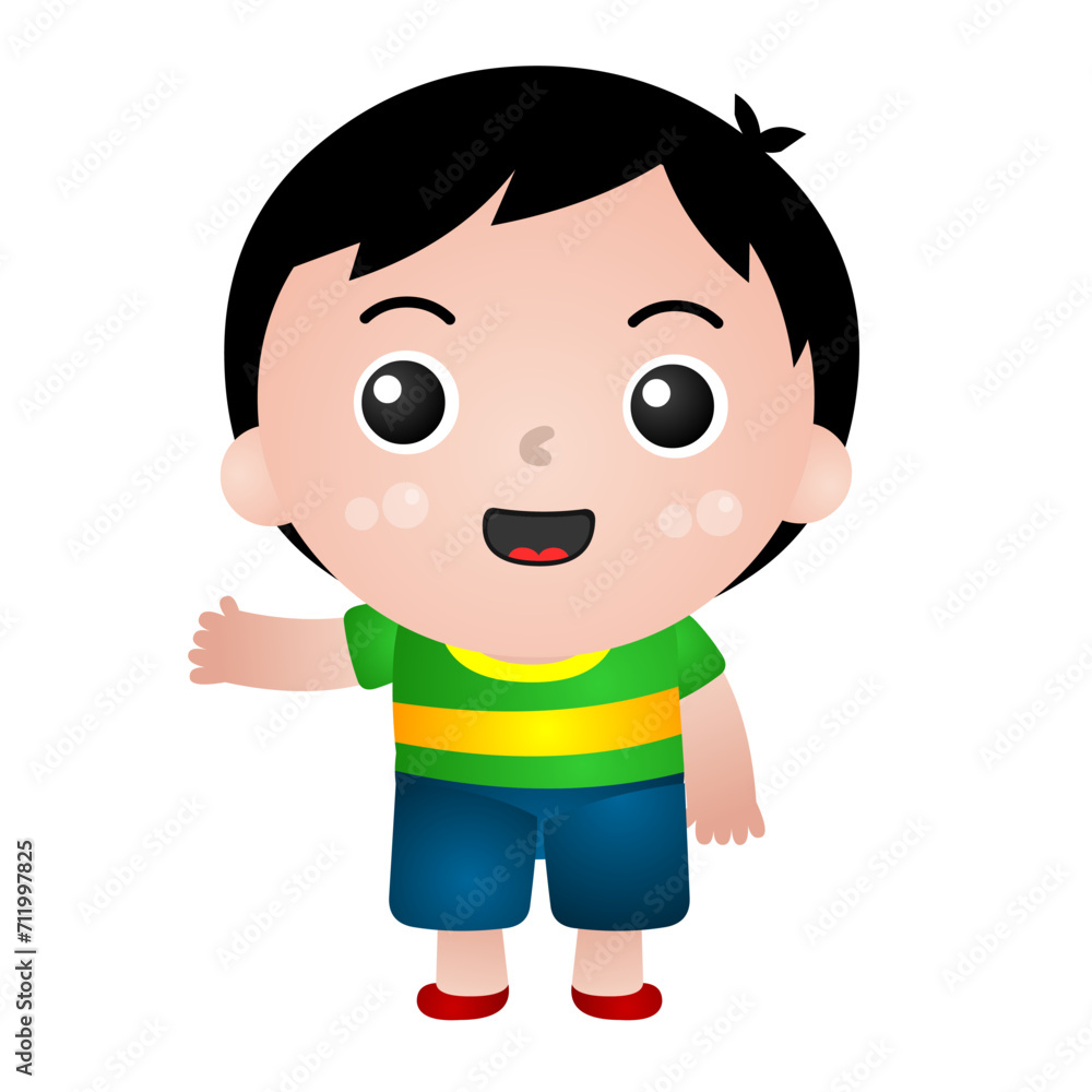 Illustration of a boy in various poses: sick, sick, stomach ache, runny nose Illustration of a boy in various poses: sick, sick, stomach ache, runny nose
