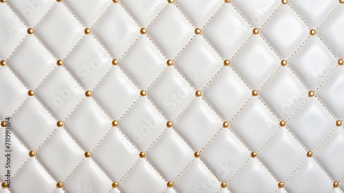 white diamond pattern embossed leather pattern with gold diamond detail, puffy foam leather for purse. photo