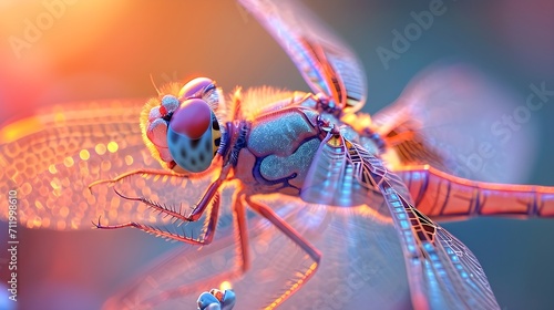 Capture the translucent beauty of a dragonfly's wings,  background image, generative AI