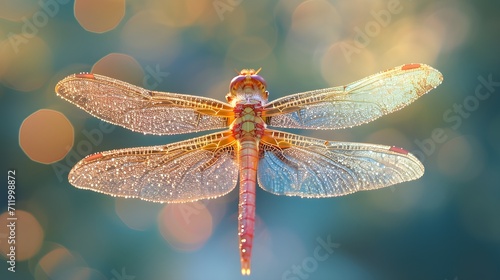 Capture the translucent beauty of a dragonfly's wings,  background image, generative AI