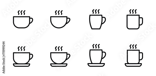 Cup of coffee icon set vector illustration photo