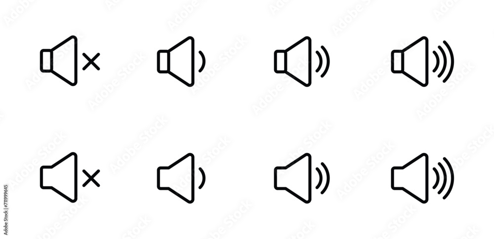Speaker Set Icon. Sound Icon. volume icon vector illustration Speaker Set Icon. Sound Icon. volume icon vector illustration