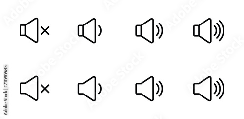 Speaker Set Icon. Sound Icon. volume icon vector illustration