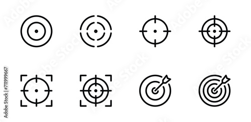 Target icon set, goal icon, Fokus target icon vector illustration