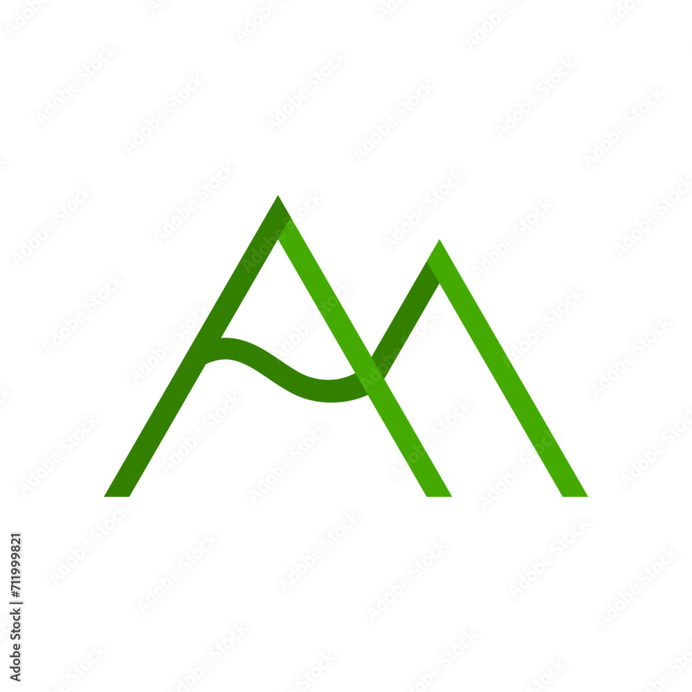 Green line triangle mountain abstract icon logo flat vector design Green line triangle mountain abstract icon logo flat vector design