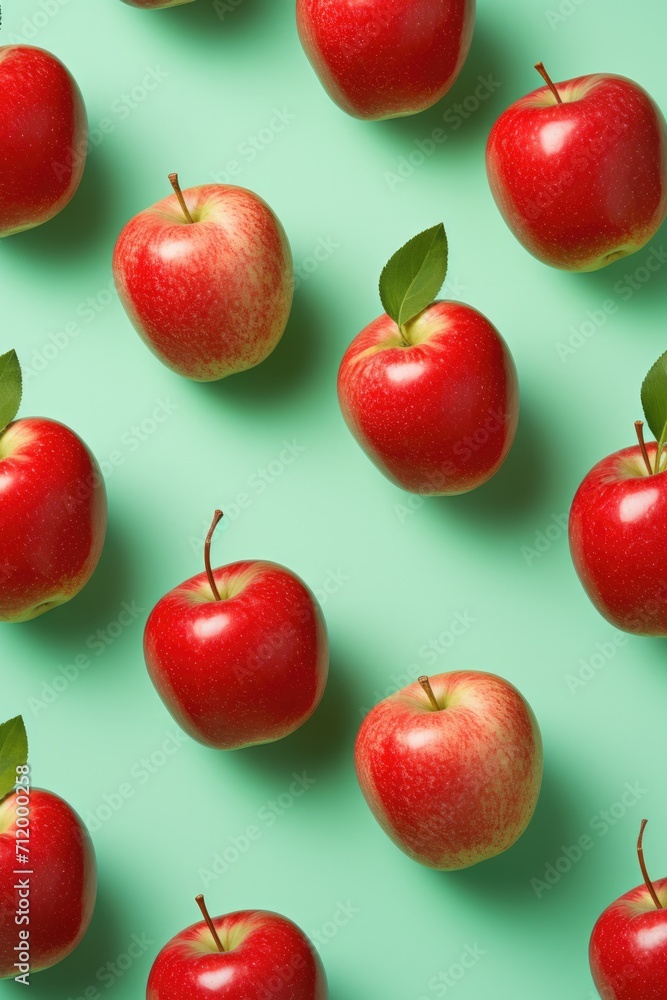 Green and red apple on coloured background. Green and red apple on coloured background.