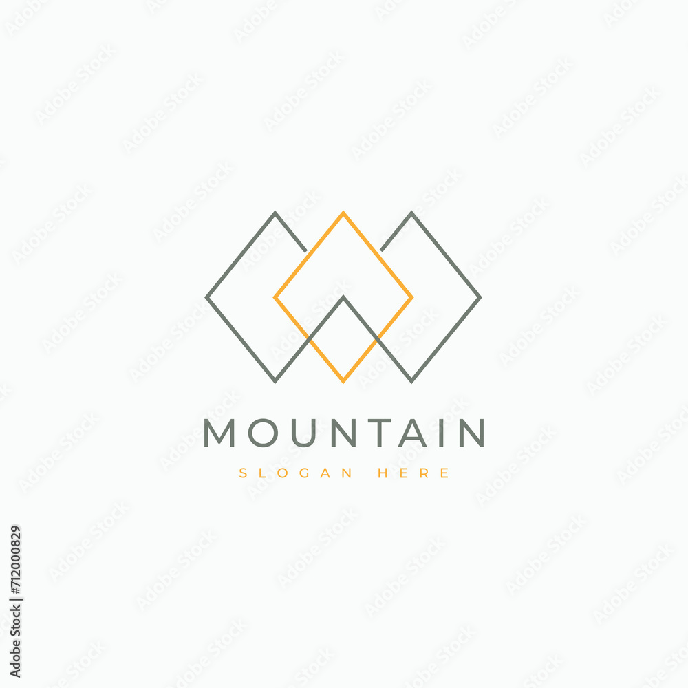 Fototapeta premium mountain outdoor adventure minimal logo design graphic vector