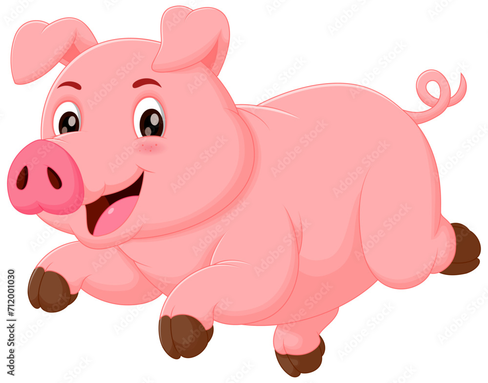 Cute Pig Cartoon Running Vector Illustration. Animal Nature Icon Concept Isolated Premium Vector Cute Pig Cartoon Running Vector Illustration. Animal Nature Icon Concept Isolated Premium Vector
