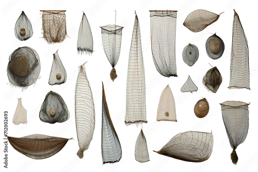 sea shells collection isolated on a Transparent background. Generative AI - obrazy, fototapety, plakaty 