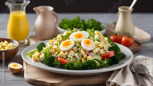 salad with vegetables and cheese