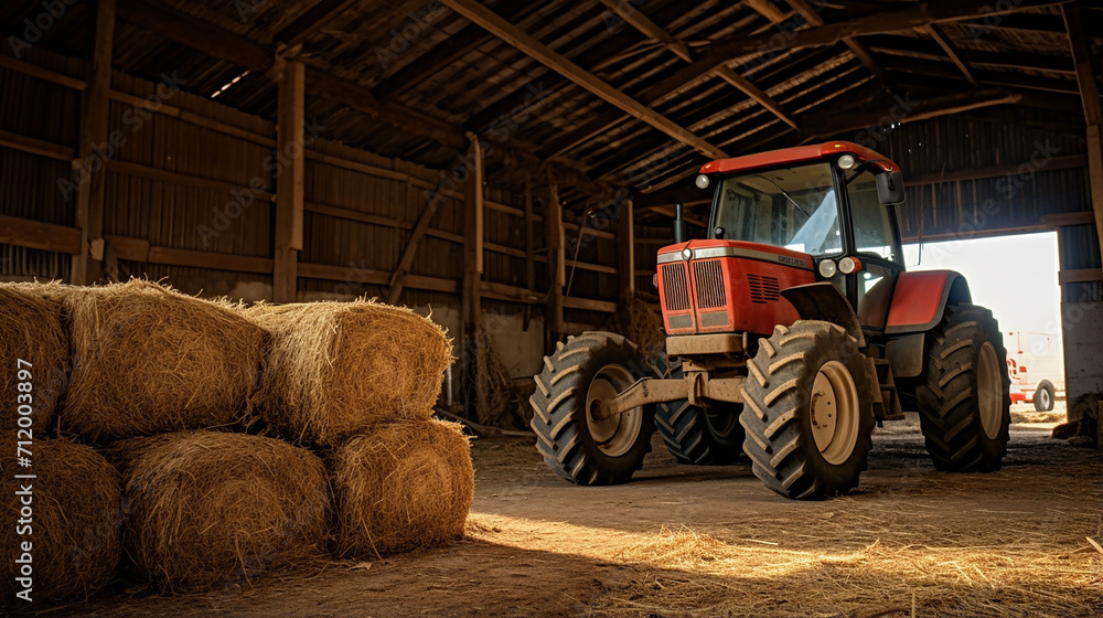hay storage and the tractor