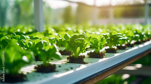 hydroponic in the greenhouse. aquaculture herb plant