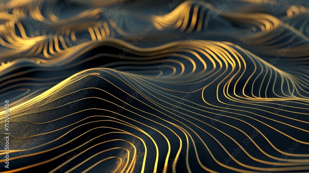 Abstract gold lines mimicking the patterns of a Zen garden for a peaceful wallpaper design. Abstract gold lines mimicking the patterns of a Zen garden for a peaceful wallpaper design.