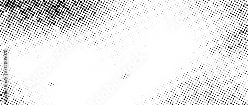 Halftone noise texture. Grunge dirty speckles, spots, dots background. Black white grit sand grain wallpaper. Retro pixel comic textured backdrop. Vector gritty cartoon pop art halftone overlay photo