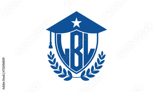 LBL three letter iconic academic logo design vector template. monogram, abstract, school, college, university, graduation cap symbol logo, shield, model, institute, educational, coaching canter, tech photo