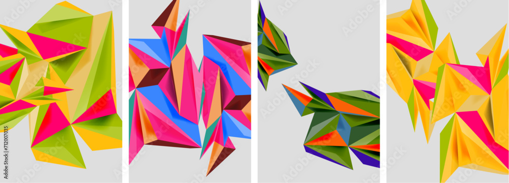 Triangle low poly mosaic posters. Vector illustration For Wallpaper, Banner, Background, Card, Book Illustration, landing page Triangle low poly mosaic posters. Vector illustration For Wallpaper, Banner, Background, Card, Book Illustration, landing page