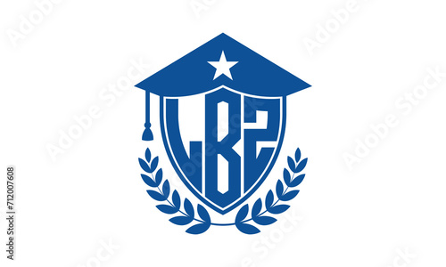 LBZ three letter iconic academic logo design vector template. monogram, abstract, school, college, university, graduation cap symbol logo, shield, model, institute, educational, coaching canter, tech