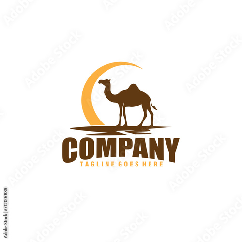 camel silhouette logo design vector template