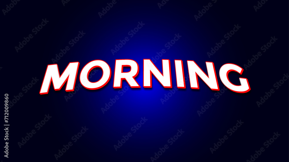 Editable text effect. morning text effect style