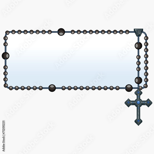 Photo frame with Catholic rosary