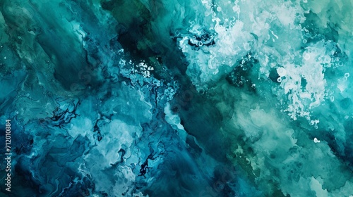 Abstract watercolor paint background by deep teal color teal and green with liquid fluid texture for backdrop.
