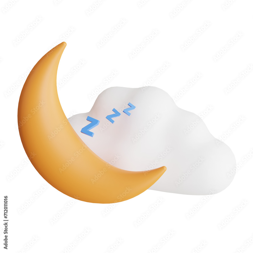 Obraz premium 3D Sleeping Model Finding Comfort and Relaxation. 3d illustration, 3d element, 3d rendering. 3d visualization isolated on a transparent background
