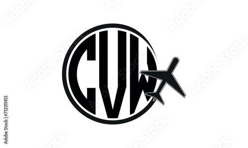 CVW three initial letter circle tour & travel agency logo design vector template. hajj Umrah agency, abstract, wordmark, business, monogram, minimalist, brand, company, flat, tourism agency, tourist