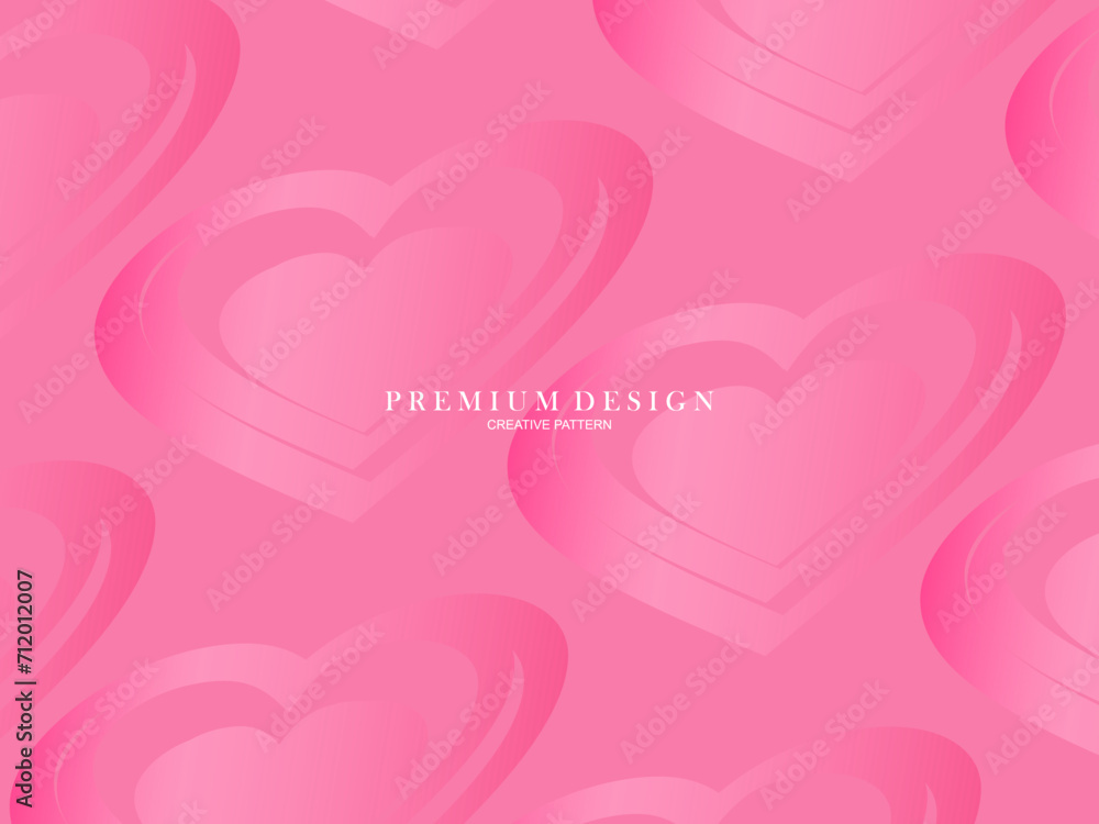 Pink heart background with modern concept. Romantic cute background.