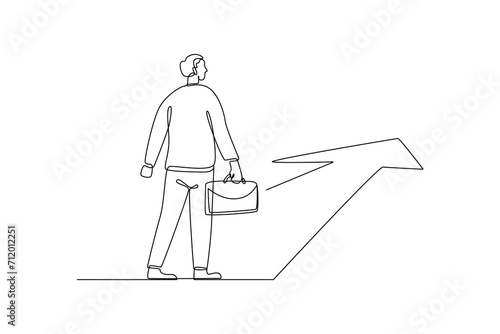 Continuous one line drawing Change job or career. Improvement or progression concept. Doodle vector illustration.