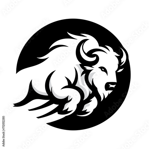 Dynamic Vector Logo Featuring a Charging Bull. Powerful Symbol of Strength and Resilience for Corporate Branding, Financial Services, and Marketing. Striking and Versatile logo on a white Background.